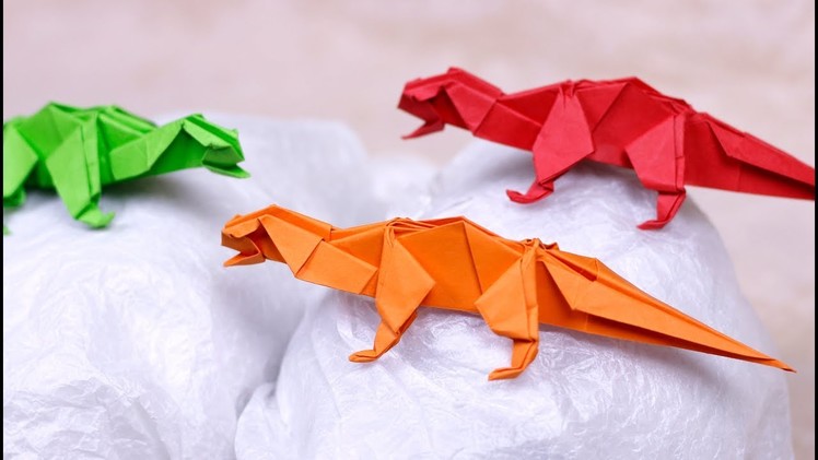 Paper Folding Art Origami  How to Make Dinosaur #3#