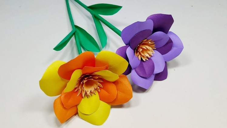 Stick Flower: How to Make Very Beautiful Paper Stick Flower!! Flower Tutorial | Abigail Paper Crafts
