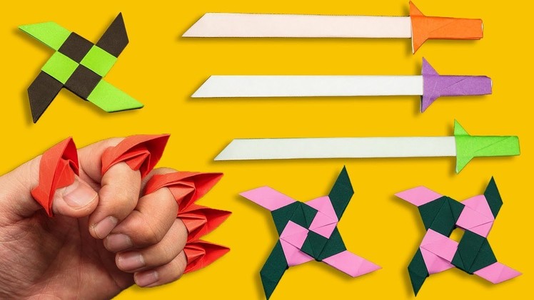 04 Easy Origami Paper Ninja Star.Sword.Claw - How to Make Paper Ninja Star.Sword.Claw Step by Step