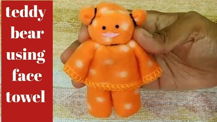 1 minute teddy bear from face towel. how to make teddy bear at home