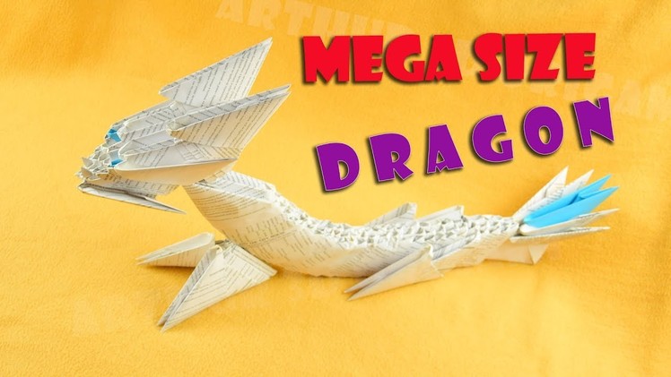3D Origami Dragon Mega Size from paper ♡ DIY How to
