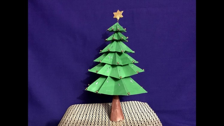 3D Paper Christmas Tree | How to Make a 3D Paper Xmas Tree DIY Tutorial | Tabletop Christmas tree