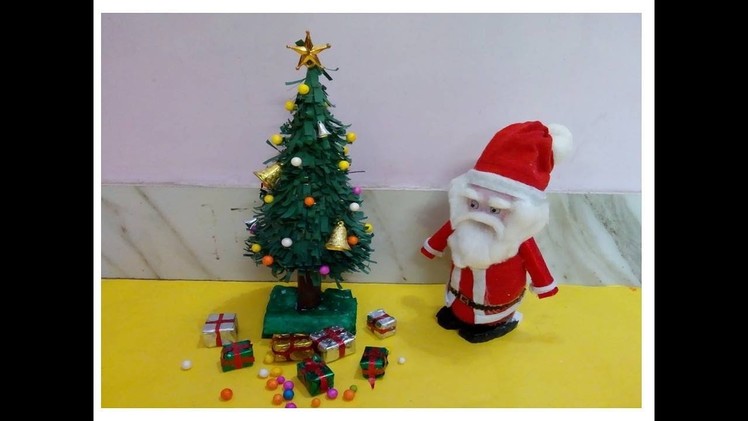Christmas Tree making with paper | Christmas Decoration Ideas | How to make Christmas Tree & Santa