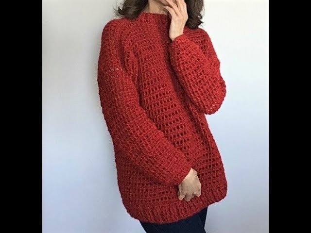 Crochet Mock Turtleneck Sweater Part 1