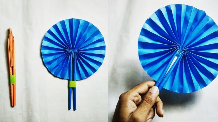 DIY : Handmade Paper Fan | Folded Hand Fan | How to Make a Paper Fan | Folded paper fan tutorial