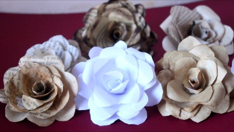 DIY - How to Make Vintage Paper Roses - Recycling