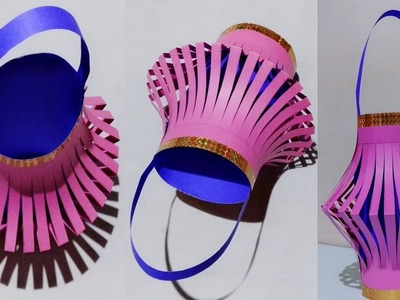 DIY : Paper Craft Ideas.How To Make A Colorful Diwali Lantern | DIY Diwali Lantern.Art Gallery