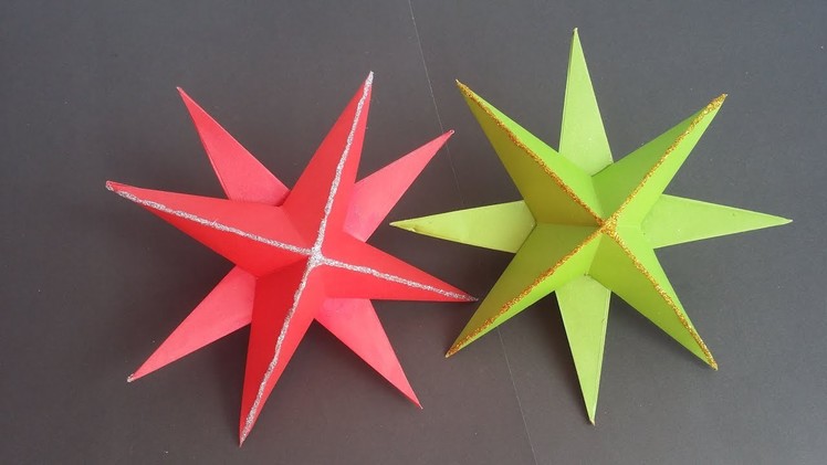 DIY : Paper Star!!! How to Make Beautiful Paper 3D Star for Christmas Decoration!!!
