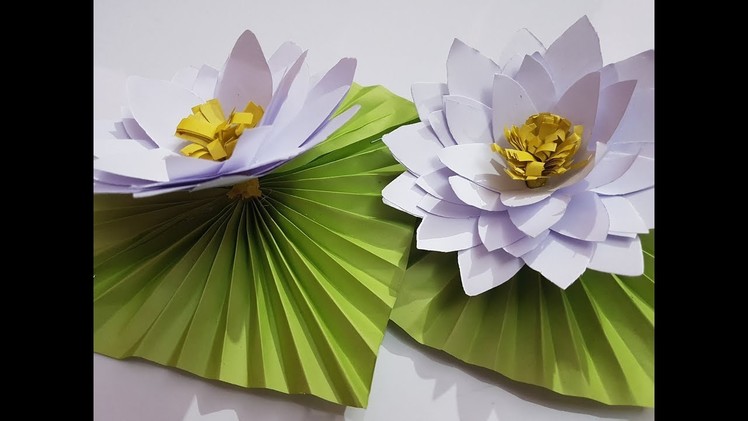 DIY paper water lily || How to make Water Lily with paper.