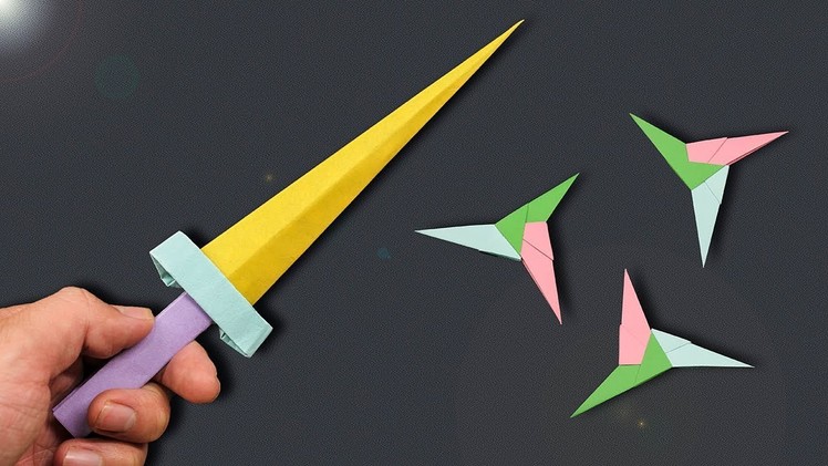 Easy Origami Paper Ninja star and Knife - How to Make Ninja star and Knife Step by Step