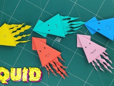 Easy Origami Squid Paper Tutorial | How to Fold an Octopus or Squid - Sea Creature Kids Crafts