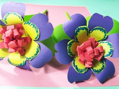 Flowers: Beautiful Flower Making Idea with Stick | How To Make A Beautiful Flower Stick