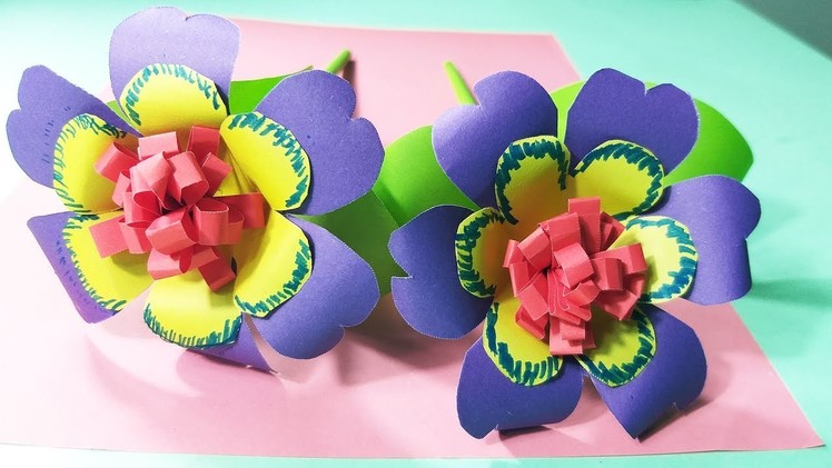 Flowers: Beautiful Flower Making Idea with Stick | How To Make A Beautiful Flower Stick