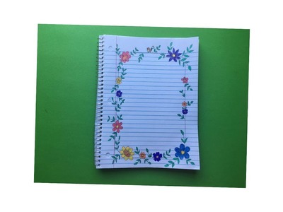 How to draw border design for notebook. page design.project work