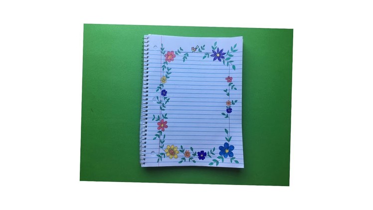 How to draw border design for notebook. page design.project work