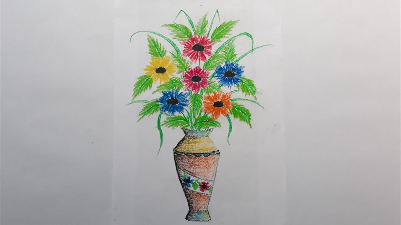 Featured image of post Flower Vase Drawing Images With Colour : A beautiful bunch of flowers in a pot.