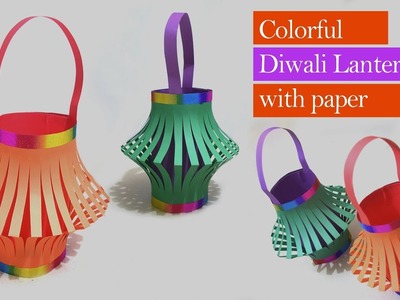 How To Make A Colorful Diwali Lantern | Paper Kandil | Afsanas crafts