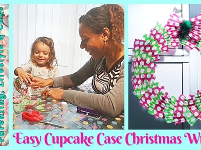 How To Make A DIY Christmas Wreath Using Cupcake Cases. Christmas Crafts For Young Children