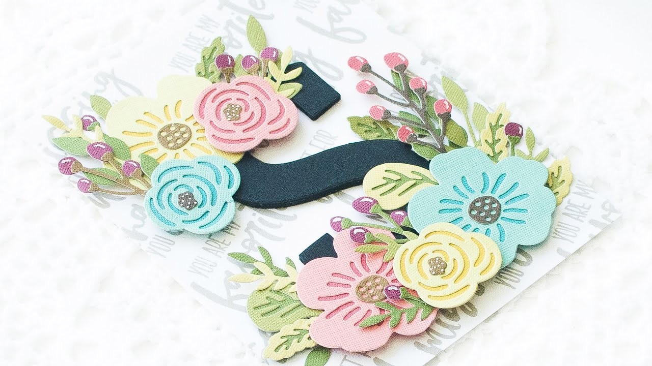 How To Make a Floral Themed Monogram Card using Layered Diecuts (Feat. Altenew Stamps and Dies)