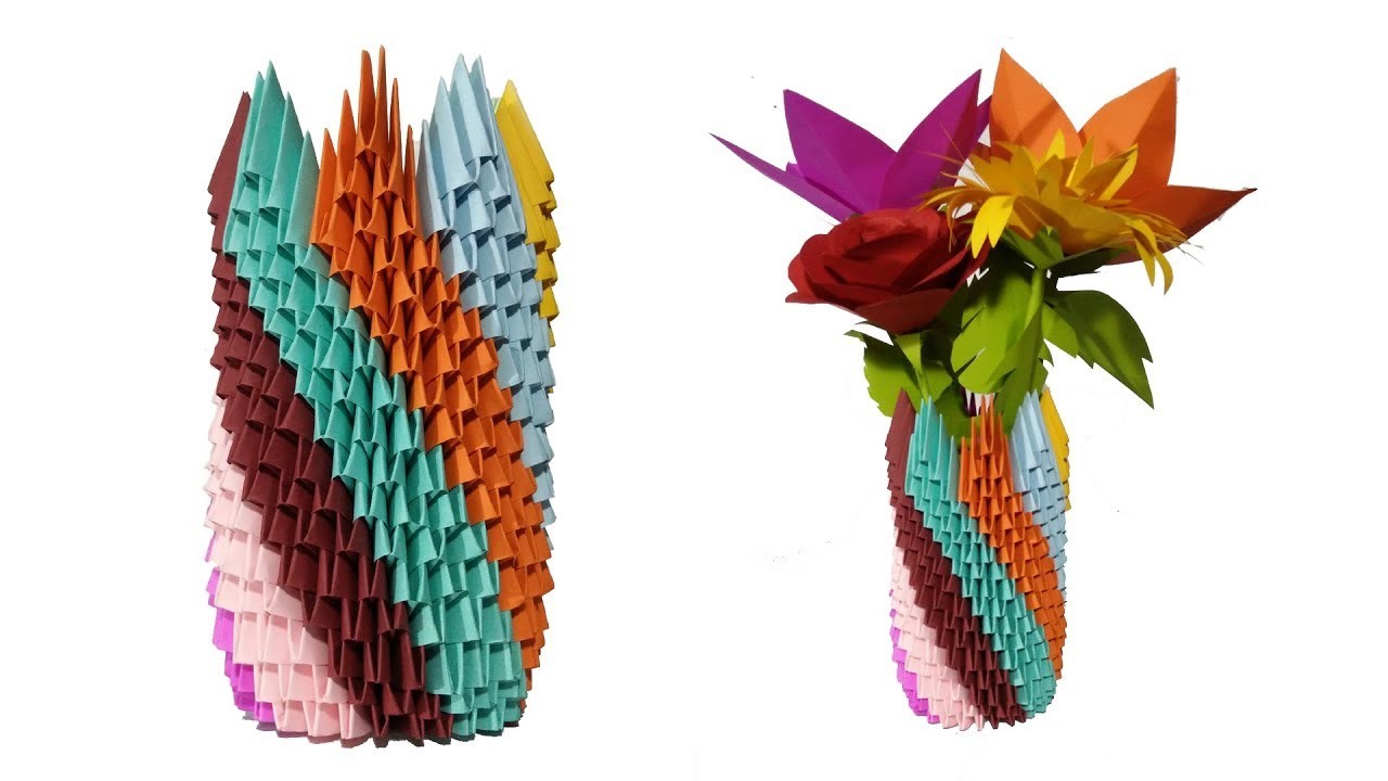 how-to-make-a-flower-vase-at-home-making-paper-flower-vase