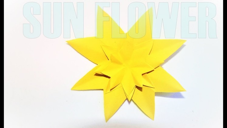 How to make a paper flower (sunflower) easy tutorial | paper crafts | origami flower