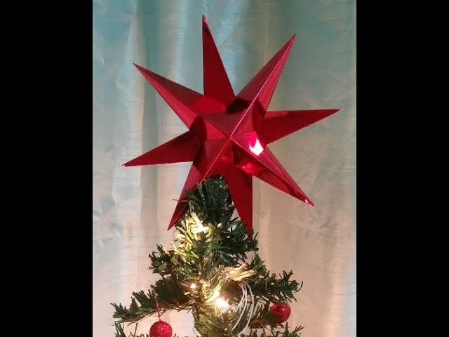 How to make a Star Christmas Tree Topper, DIY Star Christmas Ornament, How to make a 3D Paper Star
