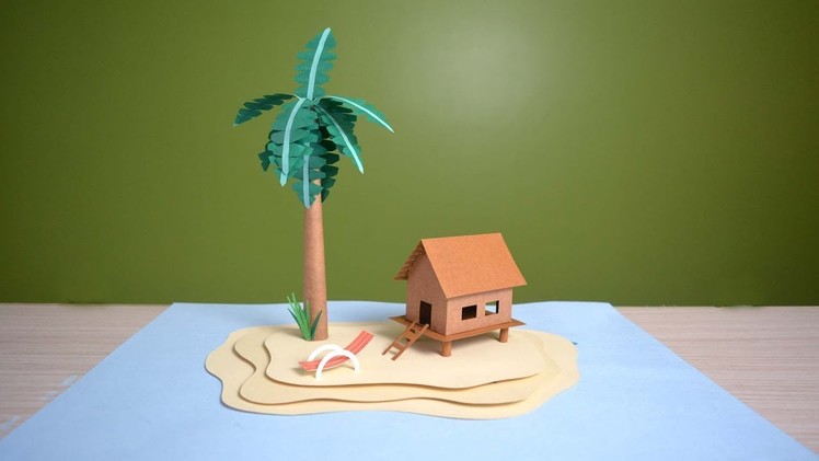 How to make an island from colour paper and cardboard