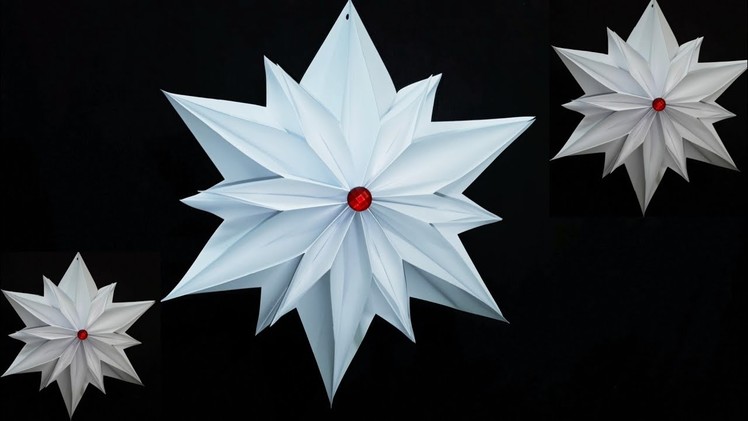 How to make an Paper Star for Christmas Decoration | Hanging 3D Snowflake