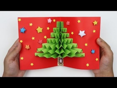 How to Make Beautiful and Easy Christmas Pop Up Card 3D Pop-up Greeting Card Making for Christmas