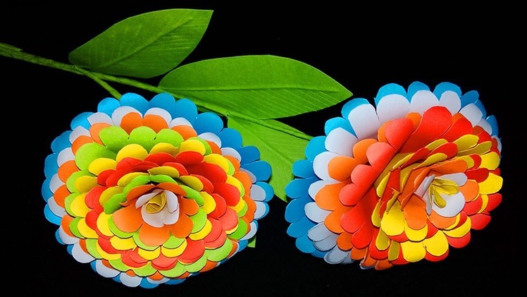 How to make beautiful paper flowers | paper flower making step by step | easy paper flowers