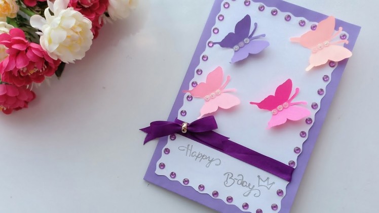How to make Butterfly Birthday Gift Card. DIY Greeting Cards for Birthday.