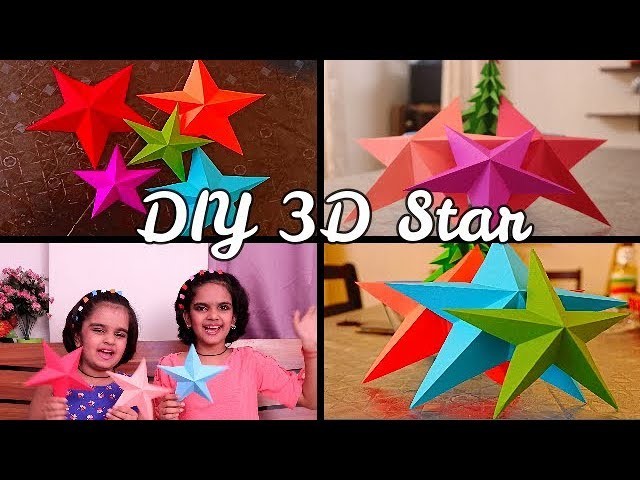 How to make Christmas Star | Easy 3d star | Paper Star | SaanveeKhushee