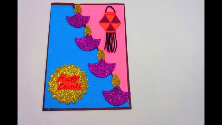 How to Make Diwali Card. Handmade easy Diwali card Tutorial.Diwali Greeting card.DIY Diwali card