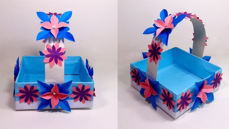 How to Make Easy Paper basket Making with Sweet’s Box || Flower Basket | Jarine's Crafty Creation