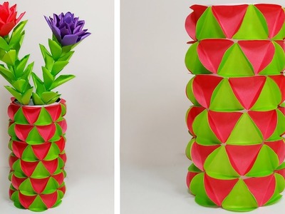 How to Make Flower Vase with Paper | DIY Making Paper Flower Vase | Abigail Paper Crafts