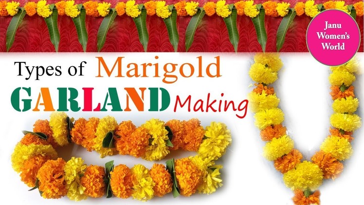 How to Make Marigold Garland II Banthi Pula Dandalu IITypes of Flower Garlands - Janu Womens World