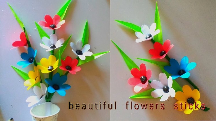 How to make modern flower sticks || amzing flowers sticks || wonderful flowers crafts
