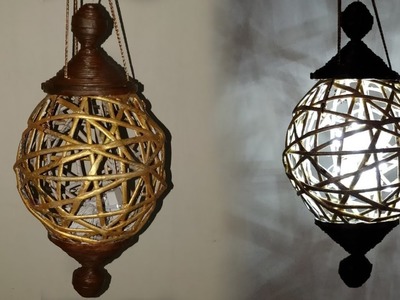 How to make Newspaper Lantern ||Diwali home decor