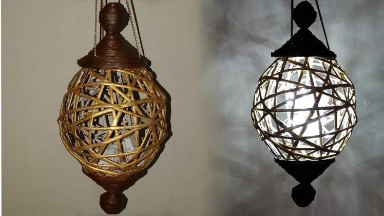How to make Newspaper Lantern ||Diwali home decor