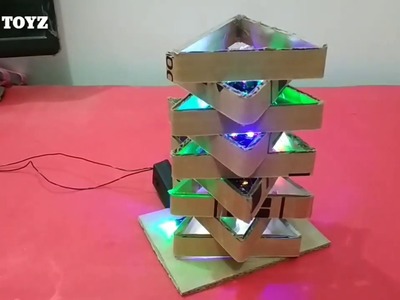How to Make Night Lamp with colorful Led | Cardboard DJ Lights | Tech Toyz Videos