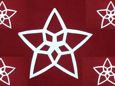 How to make Origami Cutting paper star design ? - for Christmas Decoration |