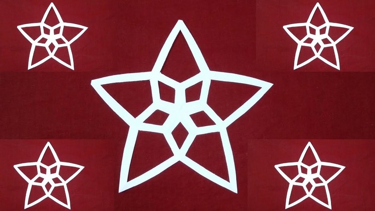 How to make Origami Cutting paper star design ? - for Christmas Decoration |