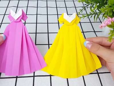 How to Make Origami Dress for Beginners - Easy Paper Dress DIY