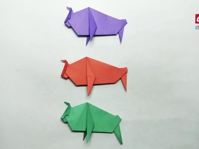 How to make origami paper Bull?