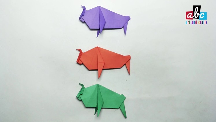 How to make origami paper Bull?