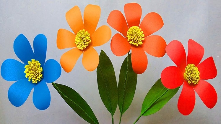 How to make paper flowers easy | flower crafts with paper | flower making