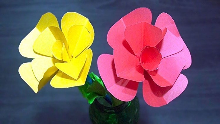 How to Make Paper Flowers Step by Step !! DIY Color Paper Flowers !! DIY Paper Crafts !! Paper Flowe