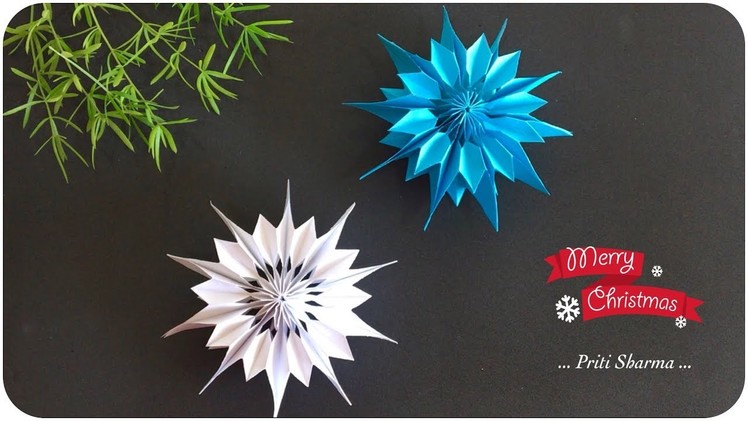 How To Make Paper Snowflakes In 5 Minutes. Paper Snowflake Tutorial | Priti Sharma
