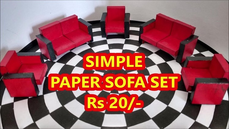 How to make paper Sofa Set miniature