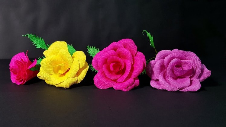 How To Make Rose Paper Flower From Crepe Paper?